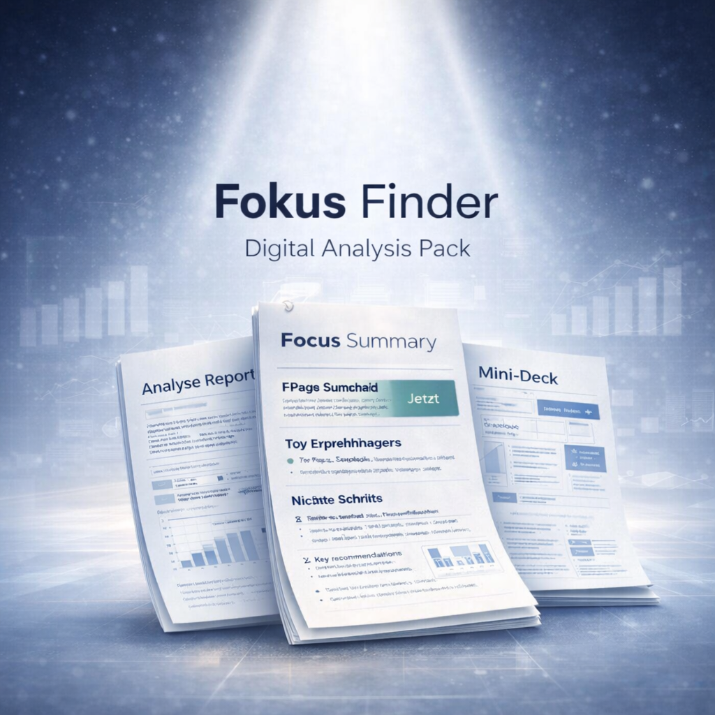 Fokus Finder — Digitales Analysepaket für High-Potential-Ideen